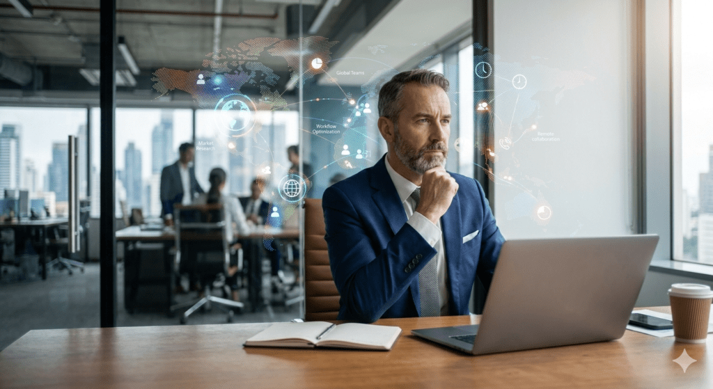 Thinking businessman